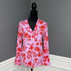 Ann Taylor Floral Mixed Media top